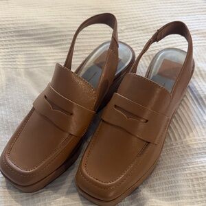 Dolce Vita Tan women’s open back Loafers